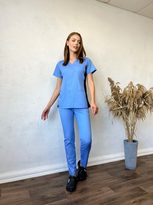 Женский медицинский костюм Тина небо с брюками Стрит  688 фото