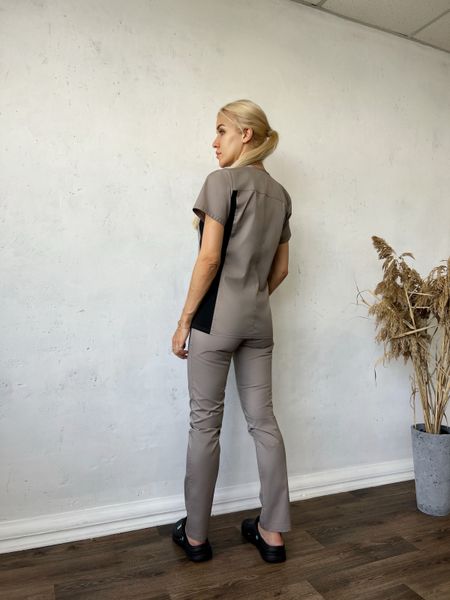 Жіночий медичний костюм Тіна мокко зі штанами Стріт 718 фото