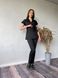 Жіночий медичний костюм Сесіл короткий рукав чорний зі штанами Стріт 569 фото 1