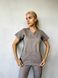 Жіночий медичний костюм Тіна мокко зі штанами Стріт 718 фото 6