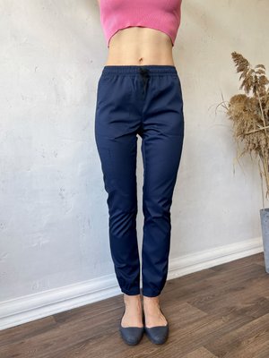 Женские медицинские брюки Карго темно-синие. Коттон 071150 фото