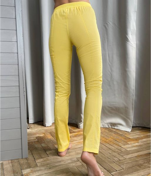 Жіночі медичні штани Слімс жовті. Коттон 0003 фото
