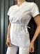 Жіночий медичний костюм Тренді білий зі штанами Слімс 68455 фото 2