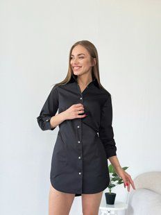 Жіночий медичний халат Зірочка чорний. Котон 18259 фото