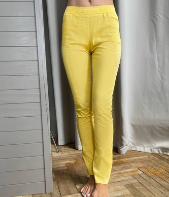 Жіночі медичні штани Слімс жовті. Коттон 42 0003-70 фото