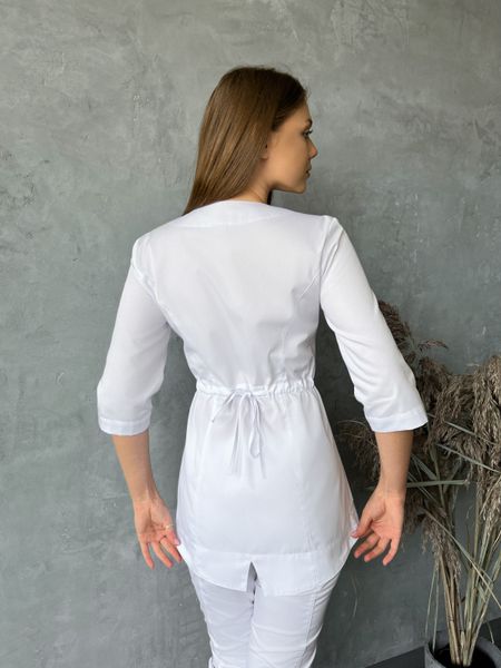 Жіноча медична куртка Канді UA білий. Коттон 2942 фото