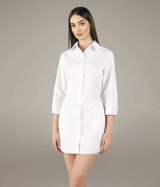 Жіночий медичний халат Зірочка білий. Котон 18025 фото