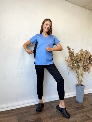 Жіночий медичний костюм Тіна небо зі штанами Джоггер  695 фото