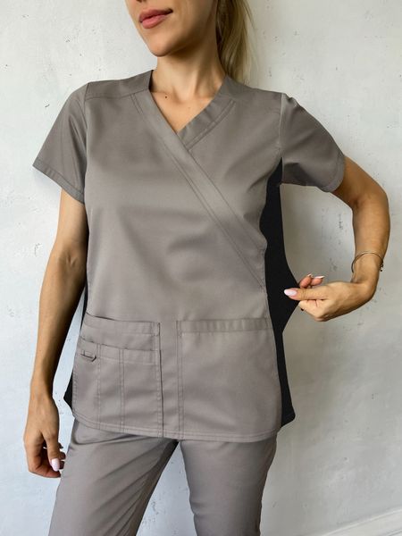 Жіночий медичний костюм Тіна мокко зі штанами Джоггер 721 фото