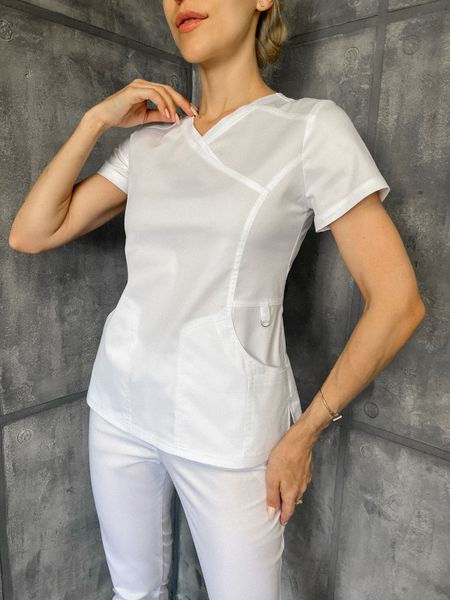 Жіночий медичний костюм Коді білий з Джоггерами 53492 фото