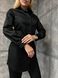 Жіночий медичний халат Зірочка чорний, довгий рукав. Котон 01663 фото 2