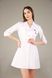 Жіночий медичний халат з вишивкою Олівія білий. Котон 01022 фото 1