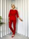 Жіночий медичний костюм Луна червоний зі штанами Слімс 1010 фото 1