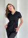 Жіночий медичний костюм Мікато чорний з Джоггерами 11100 фото 2