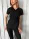 Жіночий медичний костюм Мікато чорний з Джоггерами 11100 фото 4
