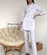 Жіночий медичний костюм Зірочка білий зі штанами Слімс 53427 фото 1