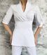 Жіночий медичний костюм Голді білий з брюками Слімс 51808 фото 5