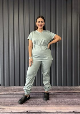 Жіночий медичний костюм Тренді полин з Джоггерами 370 фото