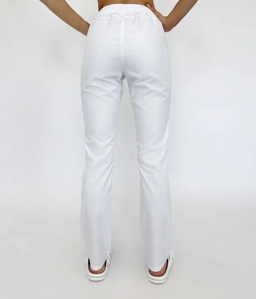 Женские медицинские брюки Стрит-лонг белые. Коттон 19395 фото