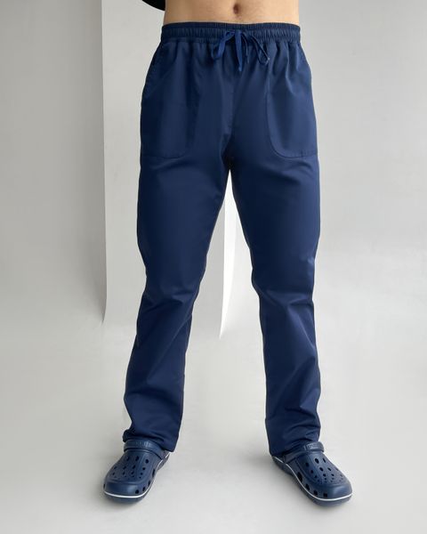 Чоловічий медичний костюм Брюс темно-синій зі штанами Стріт 350 фото