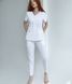 Жіночий медичний костюм Мікато білий зі штанами Чинос 53064 фото 2
