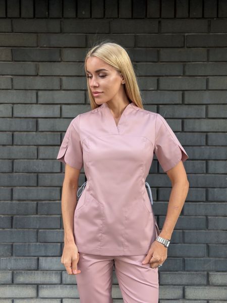 Жіночий медичний топ Лансер ліловий стрейч котон 03797 фото