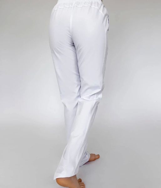 Жіночі медичні штани Буті білі. Коттон 6020 фото