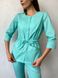 Жіночий медичний костюм Луна аква зі штанами Джоггер 291 фото 2