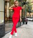 Жіночий медичний костюм Мікато червоний зі штанами Стріт 53096-40 фото 1