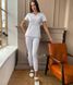 Жіночий медичний костюм Мікато білий зі штанами Джоггер-стріт 039671 фото 1