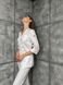 Жіночий медичний костюм Муза Тату білий зі штанами Джоггер 9560 фото 4