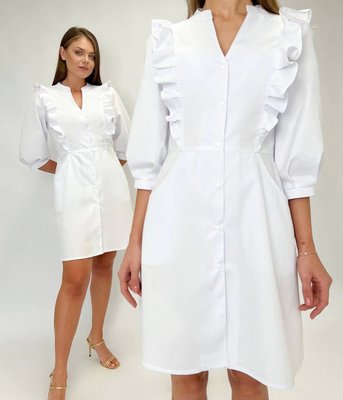 Жіночий медичний халат Мрія білий. Котон  626654 фото