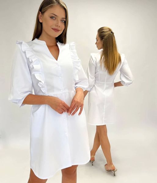 Жіночий медичний халат Мрія білий. Котон  626654 фото