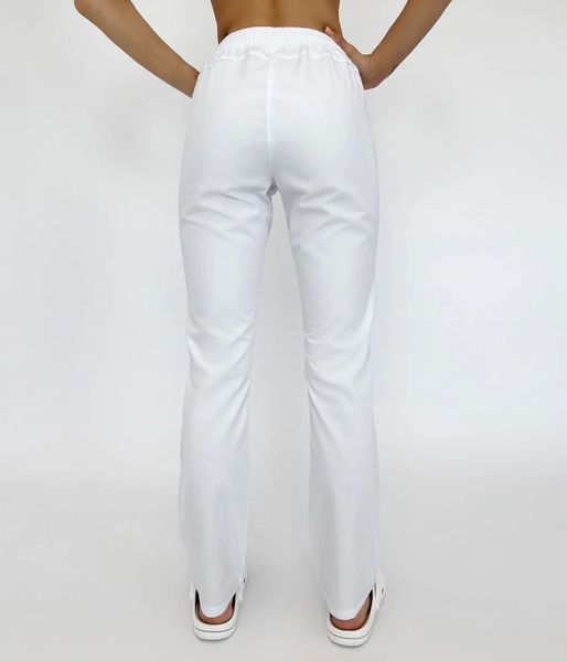 Женские медицинские брюки Стрит белые. Коттон 40 19142 фото