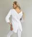 Жіночий медичний костюм Маліка білий зі штанами Слімс 51974-40 фото 2