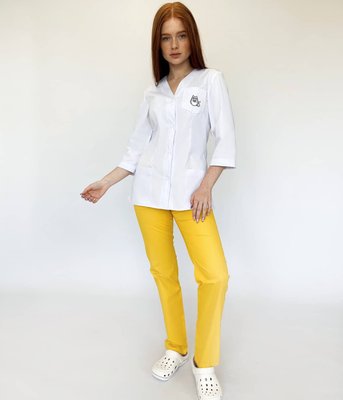 Жіночий медичний костюм Муза з жовтими штанами Стріт 16543 фото