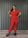 Жіночий медичний костюм Тренді червоний з Джоггерами 4115 фото 1