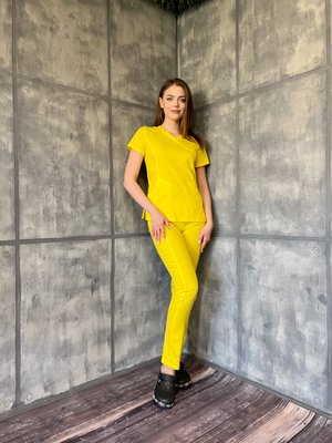 Жіночий медичний костюм Коді жовтий зі штанами Слімс  07190 фото