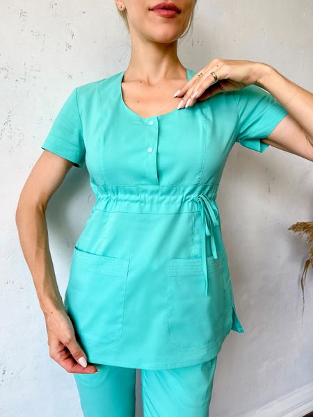 Жіночий медичний костюм Дольче аква зі штанами Слімс 195 фото
