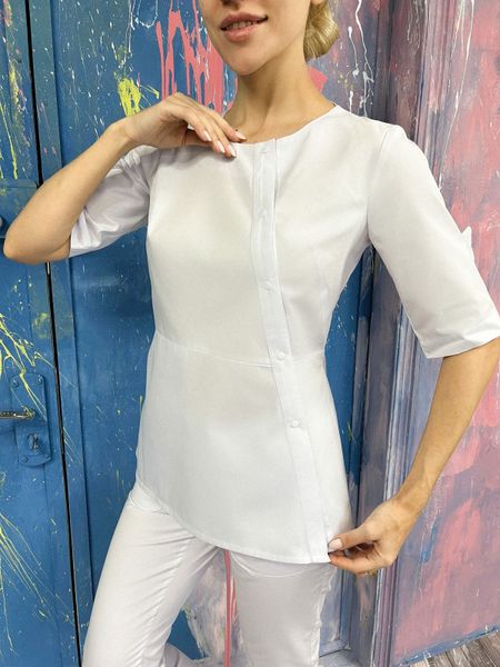 Женский медицинский костюм Нори белый с брюками Стрит 4025 фото