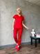 Жіночий медичний костюм Стормі червоний з Джоггерами 038951 фото 1