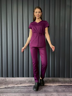 Жіночий медичний костюм Тренді баклажан зі штанами Стріт 7245 фото