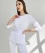 Жіночий медичний костюм Луна білий зі штанами Джоггер-стріт 51952 фото 3