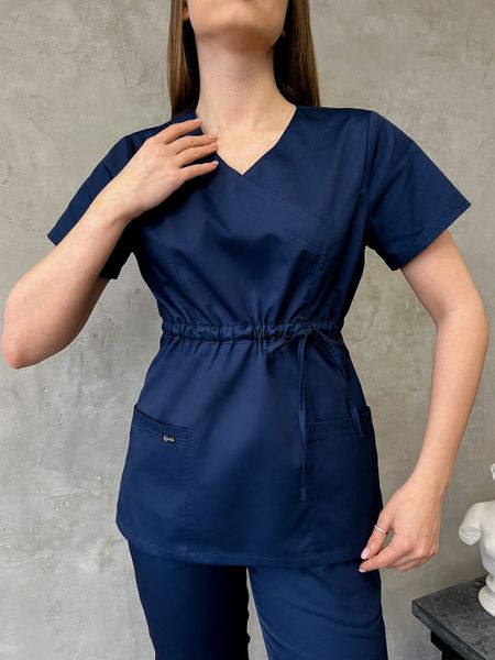Жіночий медичний костюм Мікато темно-синій з Джоггерами 1040 фото