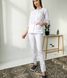 Жіночий медичний костюм Луна білий зі штанами Слімс 51946 фото 1