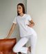 Жіночий медичний костюм Коді білий зі штанами Слімс 53488 фото 1