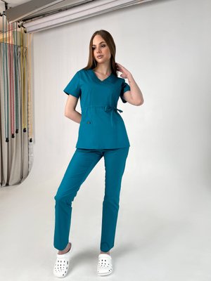 Жіночий медичний костюм Мікато Смарагд зі штанами Стріт 48 170745 фото
