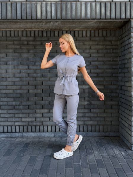 Женский медицинский костюм Луна сталь короткий рукав с брюками Джоггер 42 0065 фото