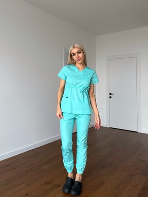 Женский медицинский костюм Микато аква с  Джоггерами 7595 фото