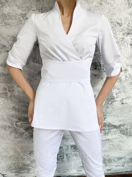 Жіноча медична куртка Голді білий, котон  17696 фото